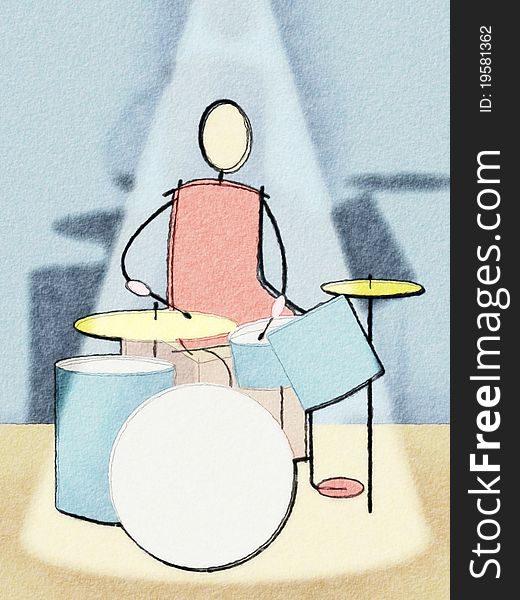 Drummer watercolor