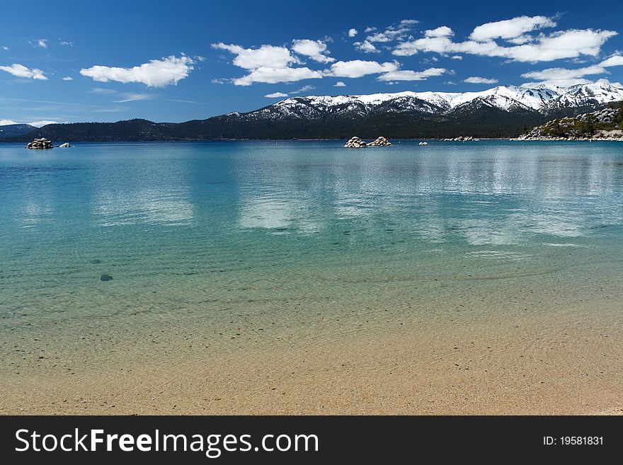 Beautiful Lake Tahoe with few clouds