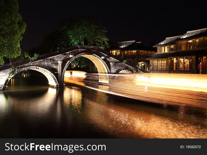 Xizha Ancient Village At Night