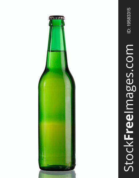 Beer bottle isolated on white