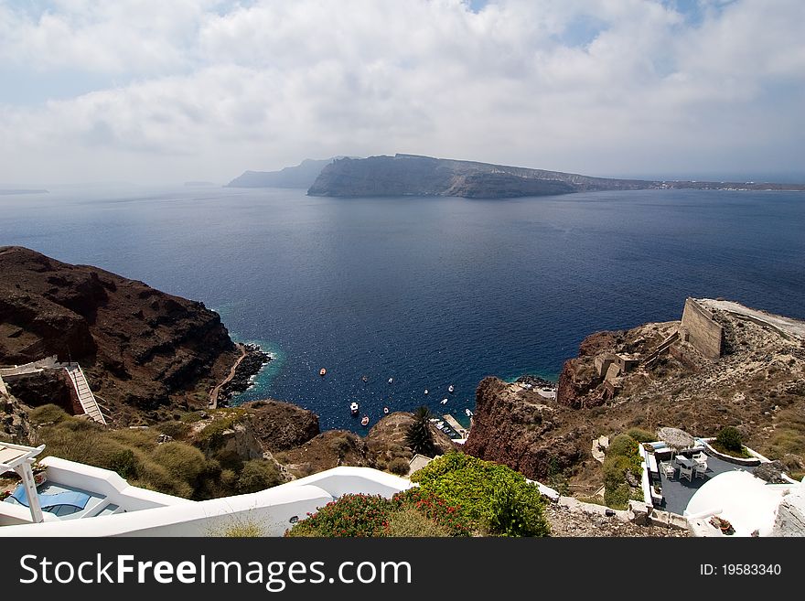 This is a view from Oia - Island of Santorini (Greece)