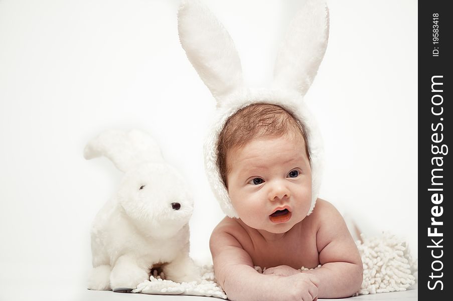 The baby and The rabbit. The baby and The rabbit