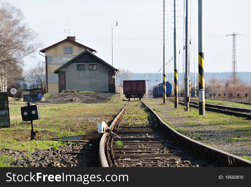 Old railway station at village.