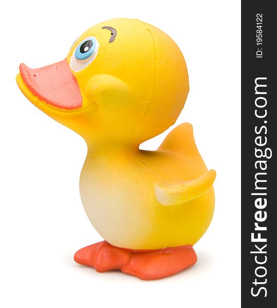 A rubber duck isolated on white. A rubber duck isolated on white