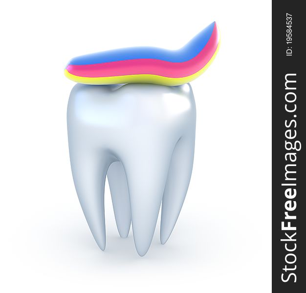 Teeth And Colorful Toothpaste