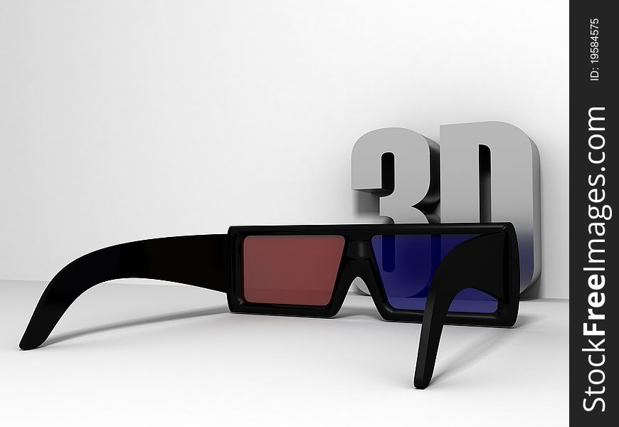 3d Shiny Black Glasses