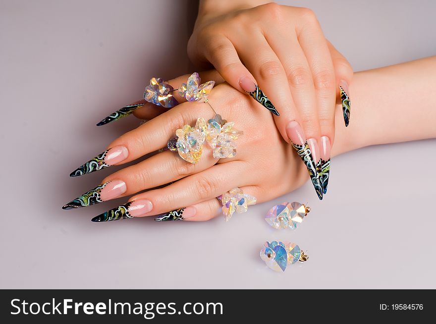 Woman's hand with French manicure