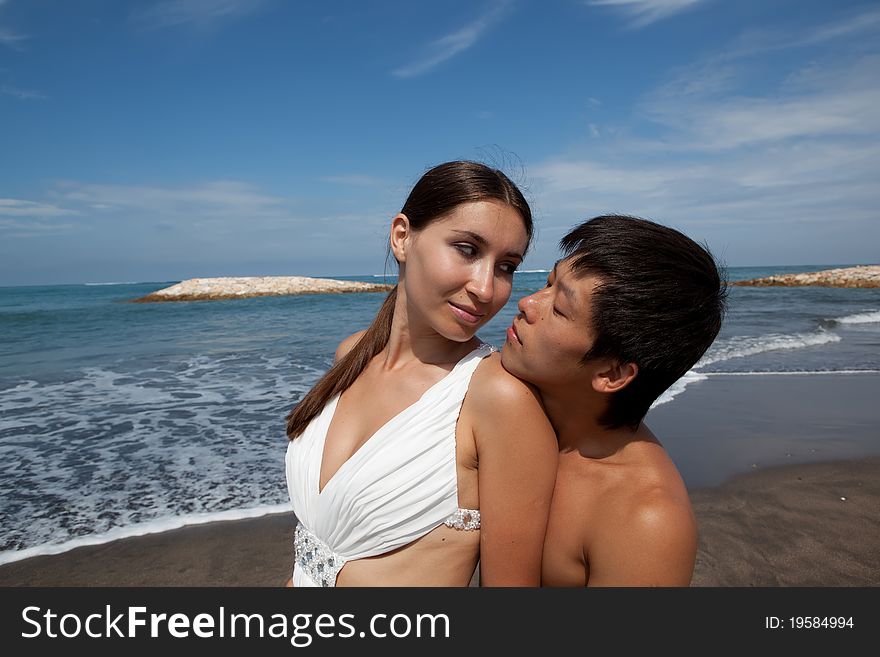 Romantic Couple At The Beach