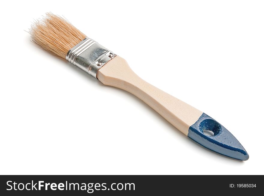 Mean paintbrush with stiff bristles isolated