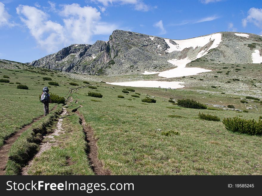 A trail in the rila mountains - bulgarian balkans. A trail in the rila mountains - bulgarian balkans