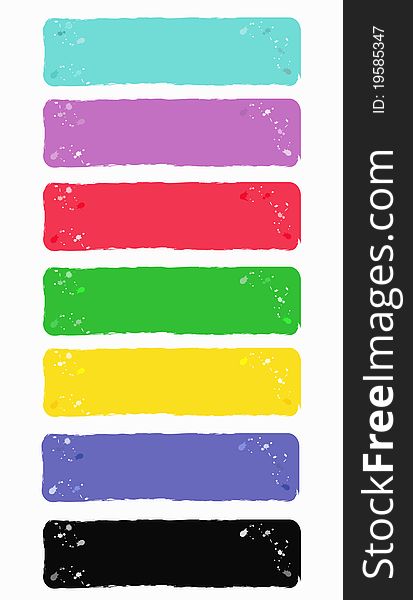 Colored banners with blots