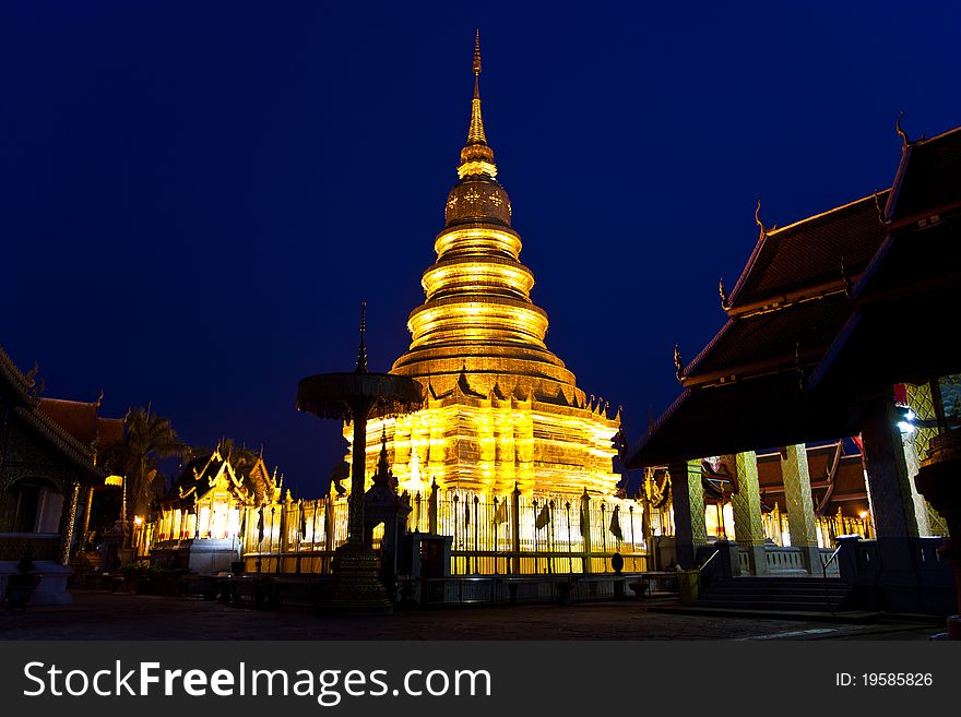 Pagoda in Thailand, Lumpoon in the early morning