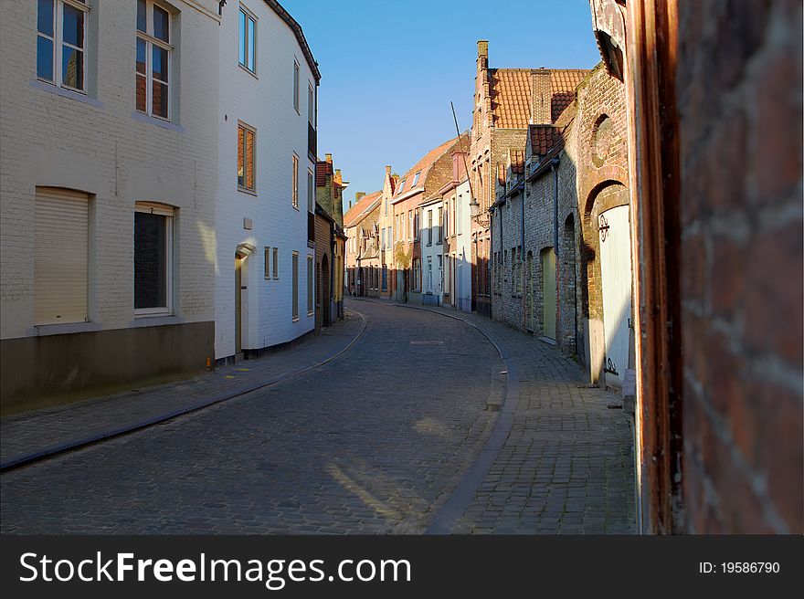 Cityscape of Bruges streets Belgium. Horizontal composition. Cityscape of Bruges streets Belgium. Horizontal composition