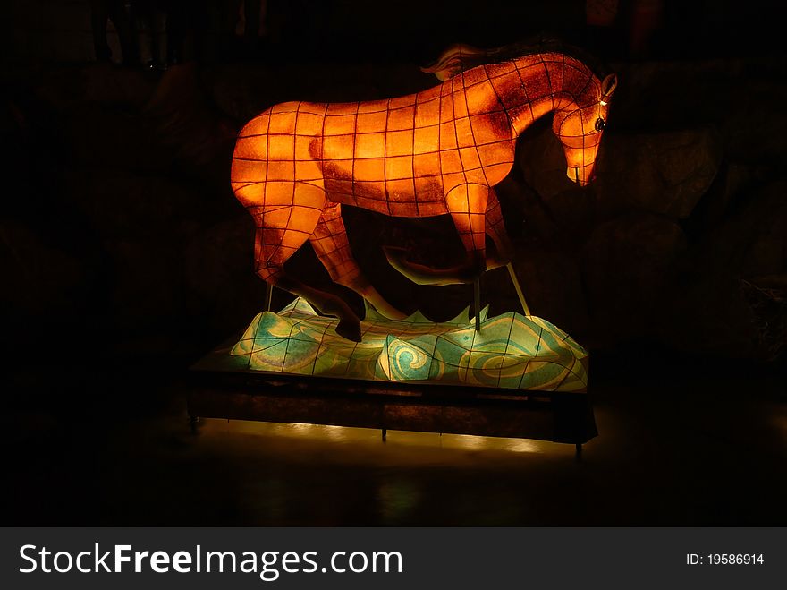 Illuminated horse at the Seoul lantern festival. Illuminated horse at the Seoul lantern festival