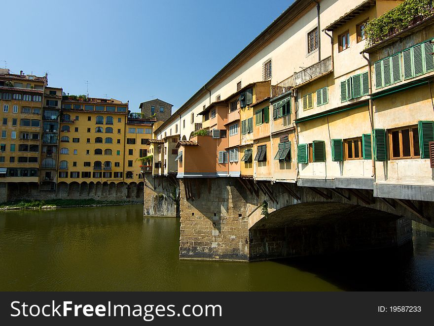 The most famoust bridge in Florence. The most famoust bridge in Florence