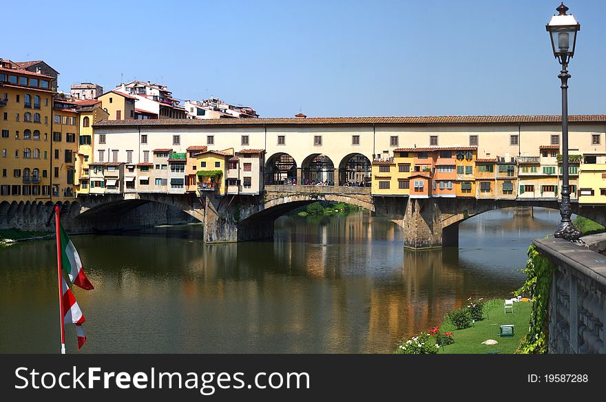 The most famoust bridge in Florence. The most famoust bridge in Florence