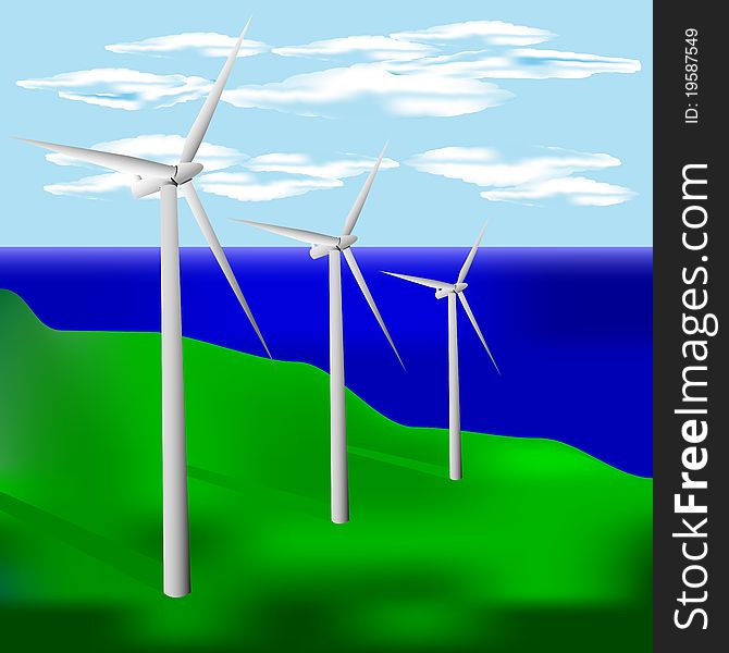 Wind generator produces clean energy that is an alternative. Wind generator produces clean energy that is an alternative