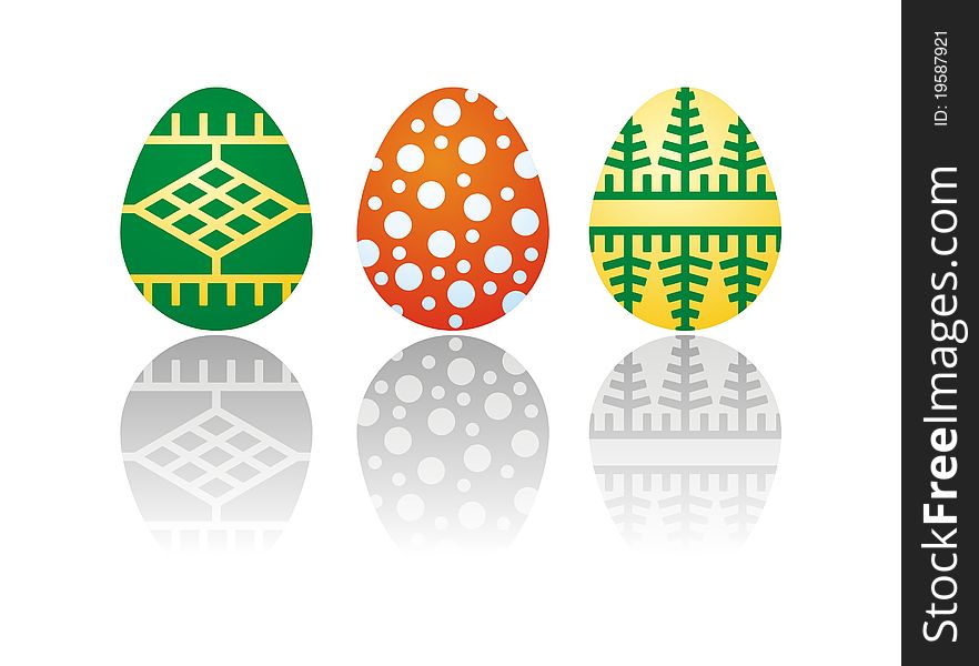 Some Easter eggs with a simple pattern