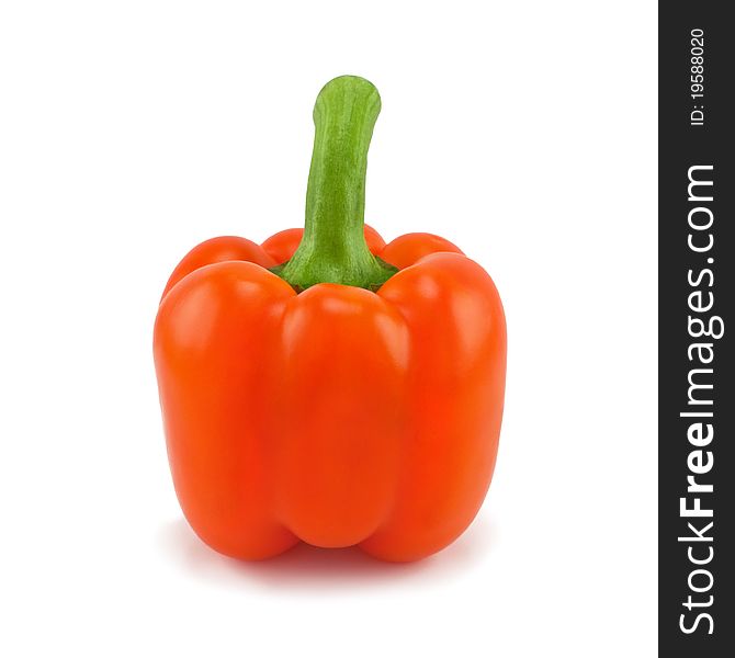 Orange pepper isolated on white background
