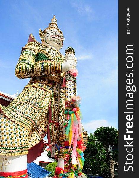 Giant symbol, Wat Arun temple,thailand