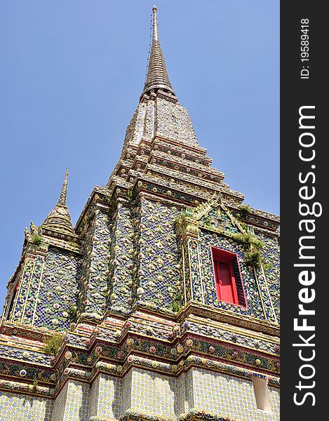 Ancient Pagoda or Chedi at Wat Pho,The Temple of reclining buddha, Bangkok,Thailand