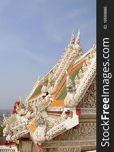 Decoration on Temple Roof at Phra Nakhon Khiri Historical Park, Phetchaburi Province, Thailand