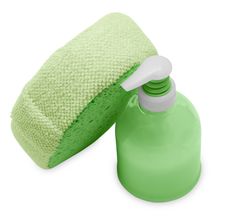 Plastic Bottle With Green Liquid Soap Stock Photo Plastic Bottle With Green Liquid Soap Stock Photo