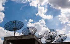 Satellite Dishes That Are Several Black Stock Photos Satellite Dishes That Are Several Black Stock Photos