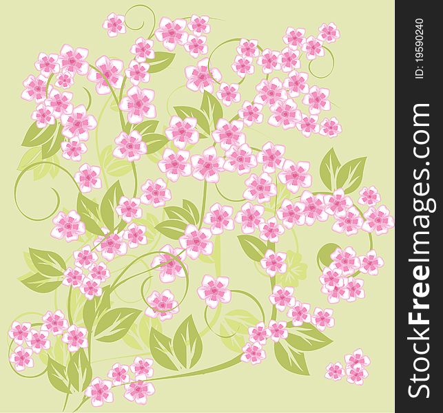 Spring floral background in vector