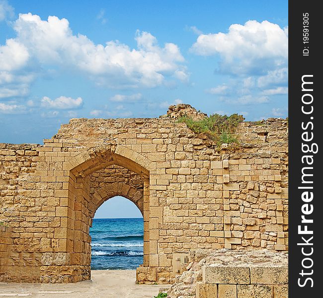 Close up of ruins at Israel