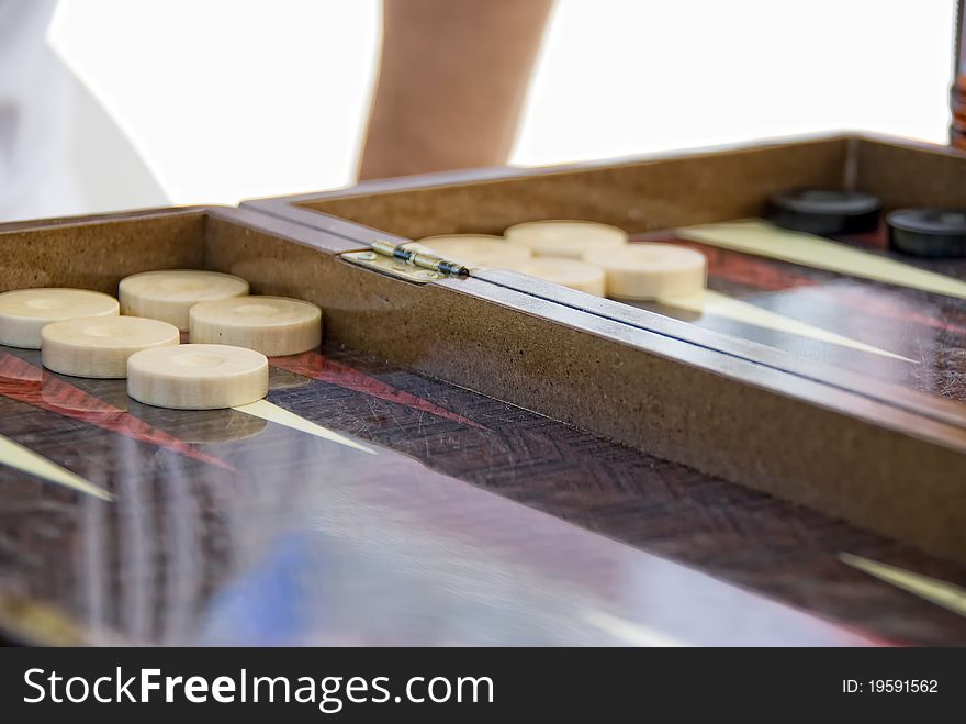 Mind game backgammon on the table