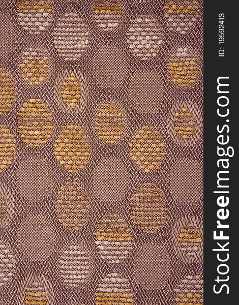 Brown Textile Material Yellow And Brown Cirlces