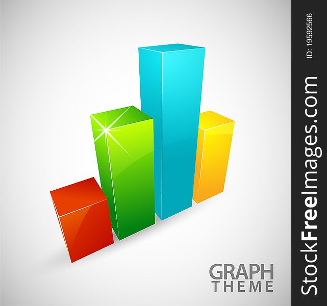 3D vector colorful graph theme