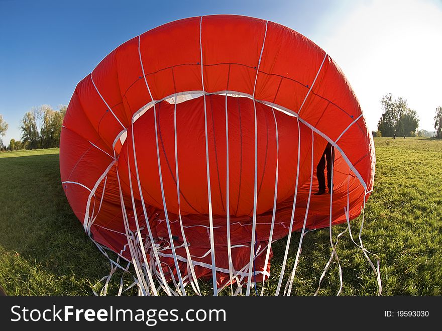 A Hot Air Balloon burners in operation