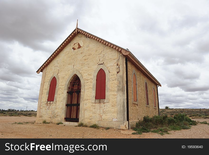 Abandoned church in outback ghost town of Silverton in New South Wales, Australia. Abandoned church in outback ghost town of Silverton in New South Wales, Australia.