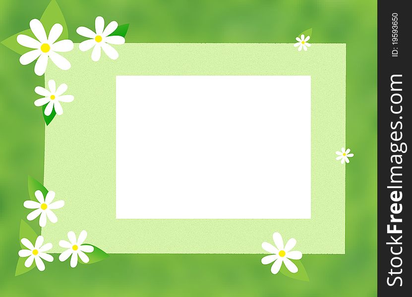 Flowers on a green background. Flowers on a green background