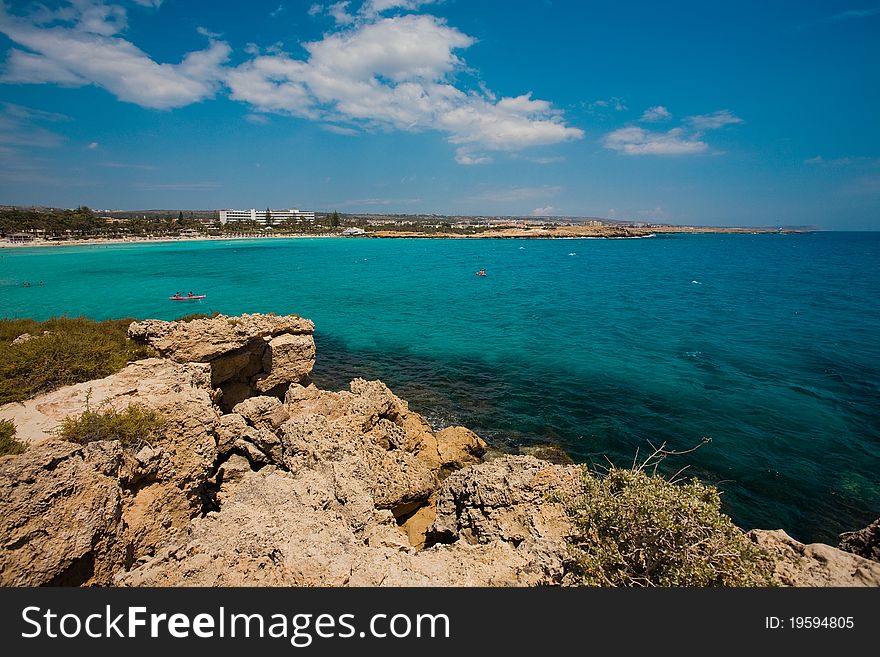 Sea view of clear water on the beach of Cyprus. Sea view of clear water on the beach of Cyprus