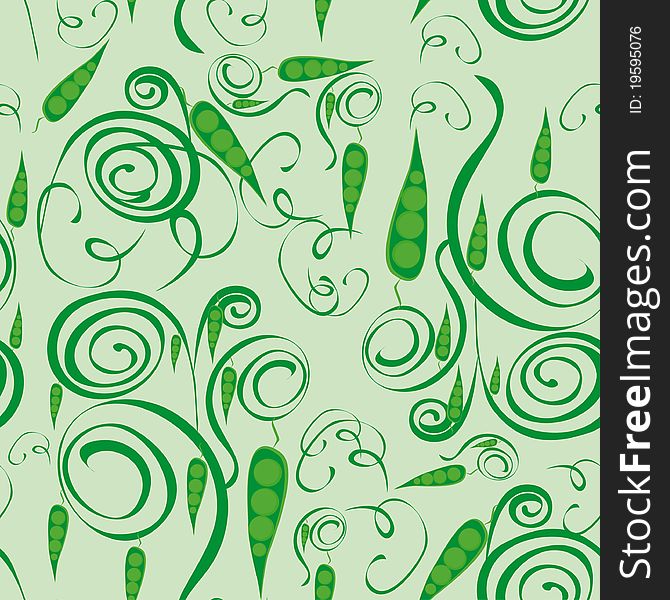 Abstract pattern with green peas. illustration.