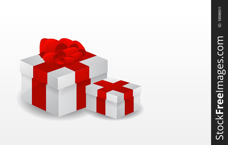 Gift box with red ribbon. Vector background. Gift box with red ribbon. Vector background