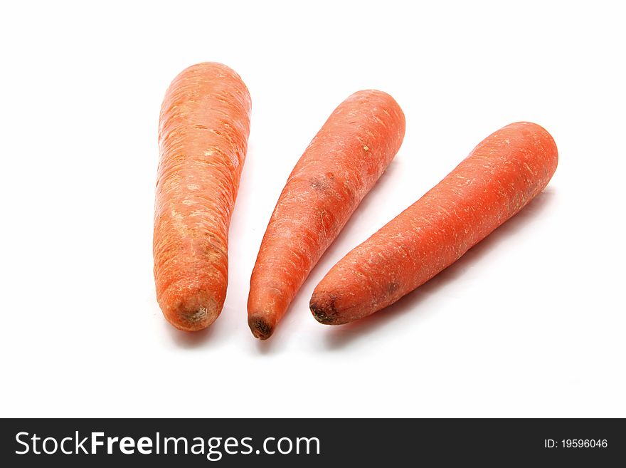 Studio shot of organic fresh carrot isolated on white background