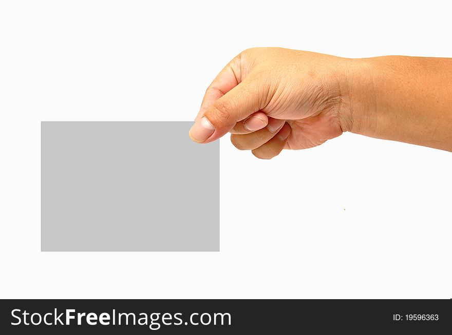 Paper card in hand for background