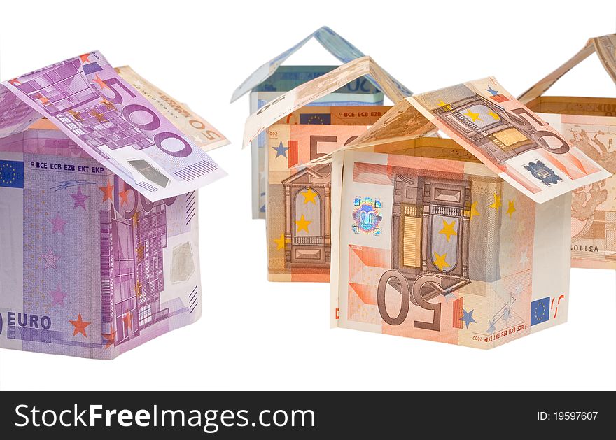 Expensive houses from euro banknotes