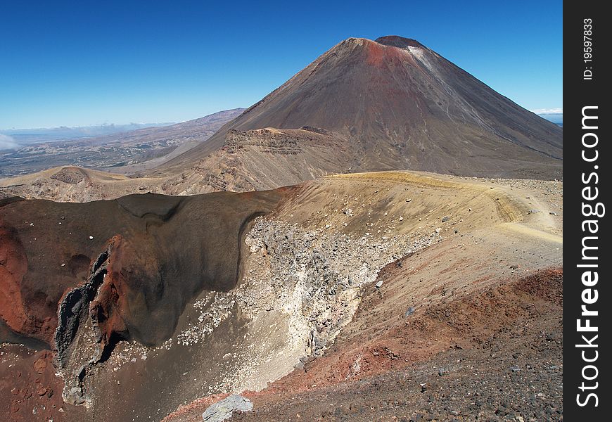 Mount Ngauruhoe and Red crater, Tongariro national park, New Zealand