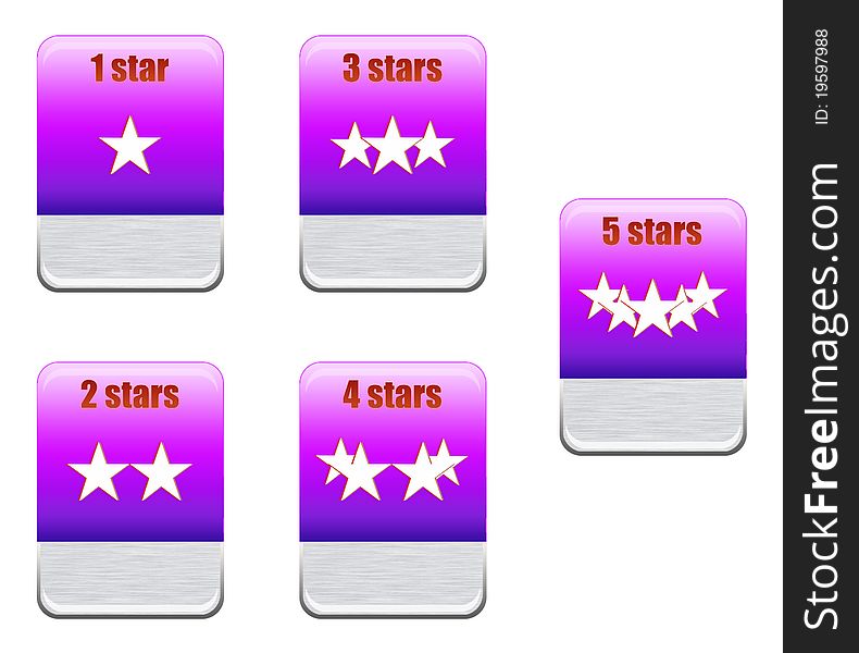 Five stars ratings Collection background. Five stars ratings Collection background