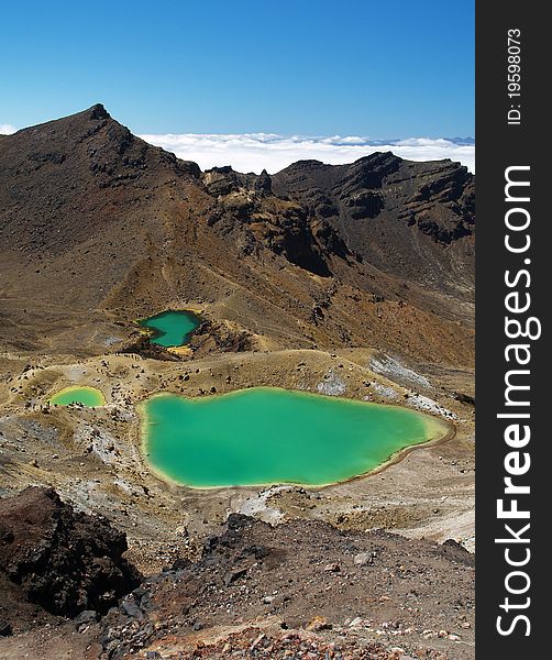 Emerald lakes, Tongariro National park, New Zealand