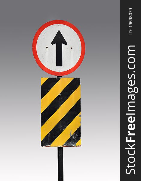 Go straight direction traffic sign