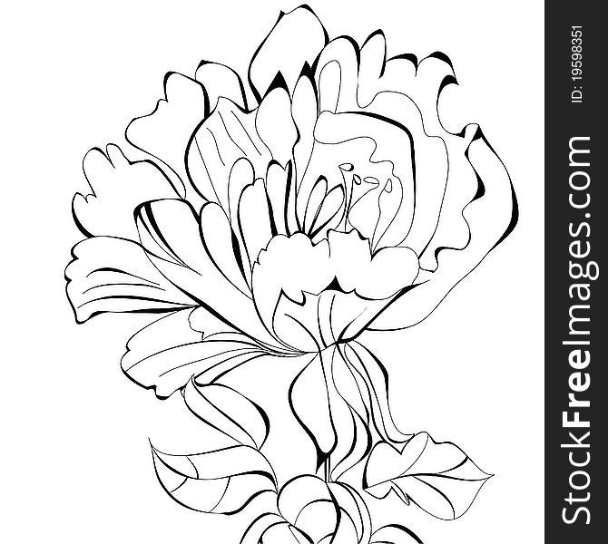 Beautiful flower, Universal template for valentine's card and other design