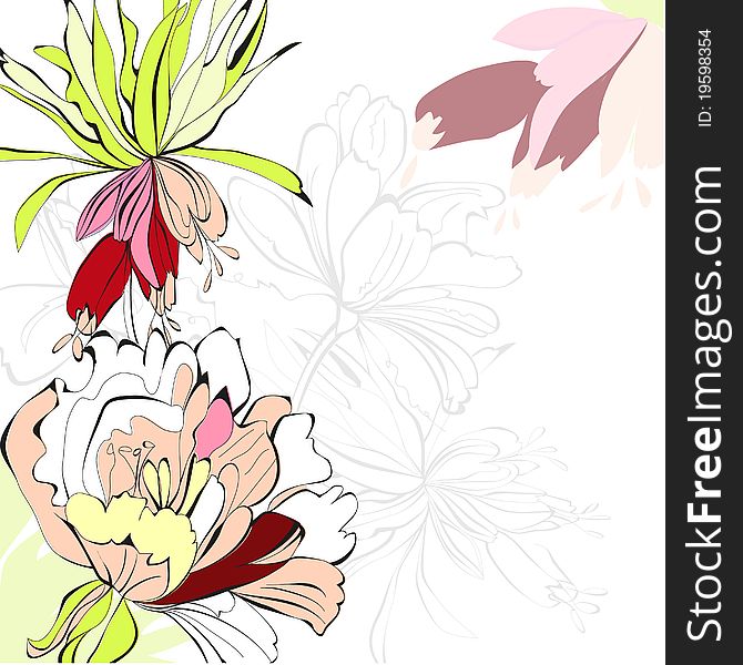 Floral background, Universal template for valentine's card and other design