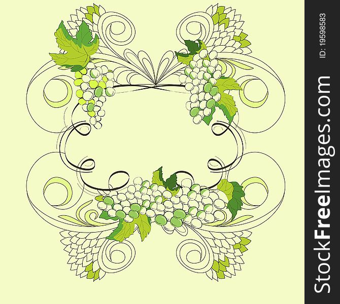 Stylized frame with floral element