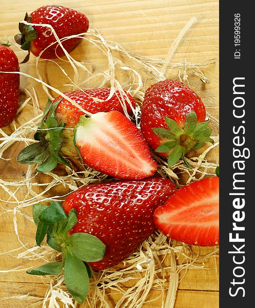 Strawberry On Wooden